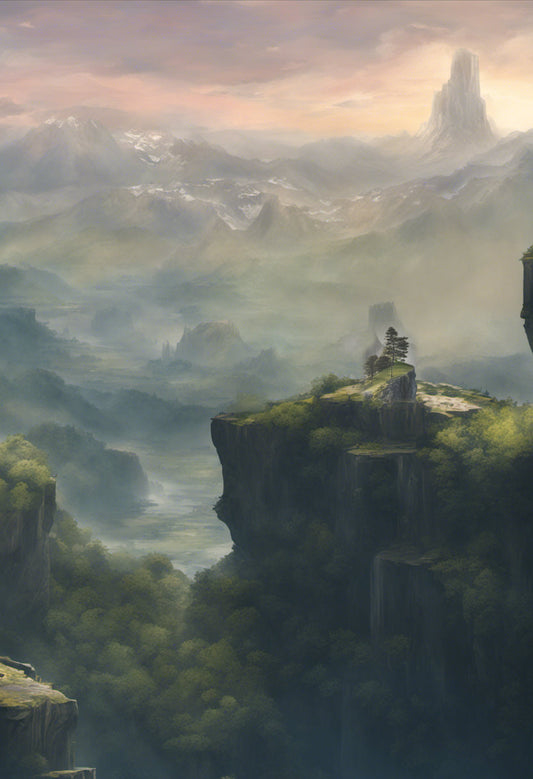 View from Atop The World Digital Fantasy Painting Art Print