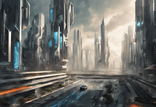 Sci-fi City of the Future Digital Painting I Art Print