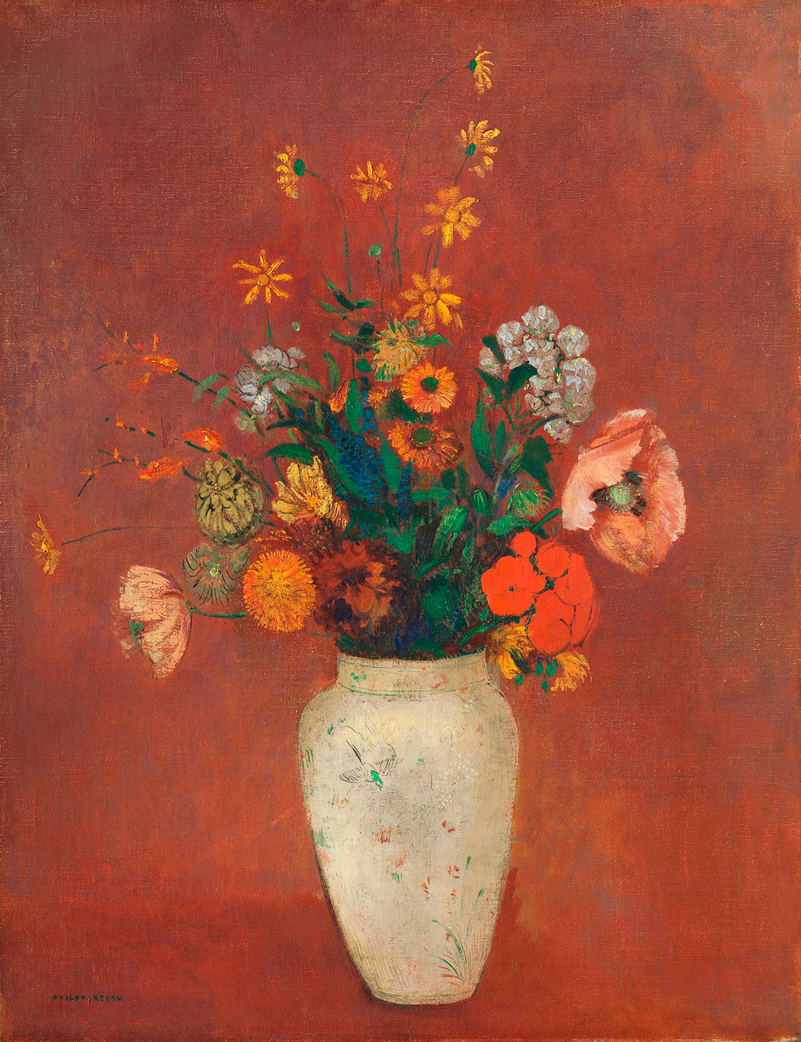 Bouquet in a Chinese Vase by Odilon Redon Art Print