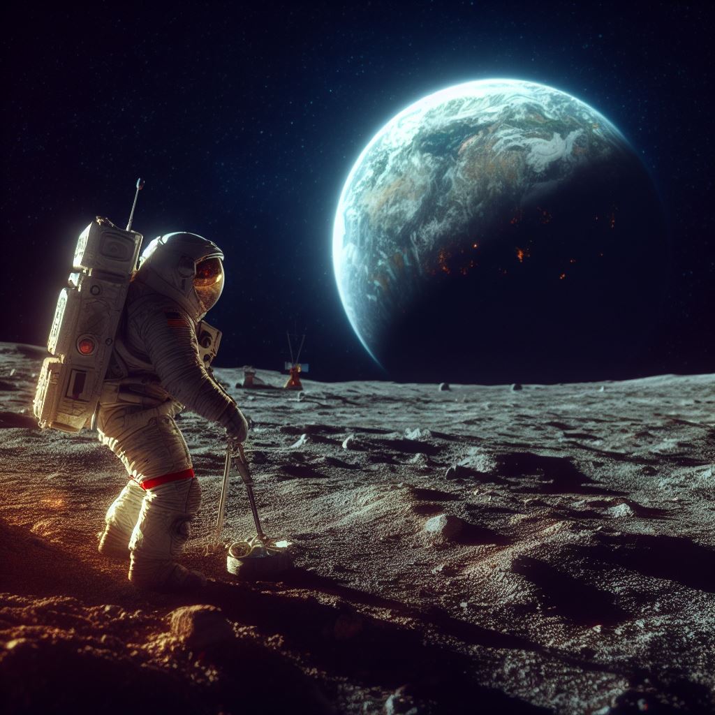 Space Explorer on The Moon Photograph Art Print