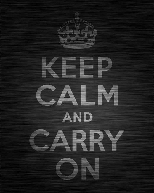 Keep Calm and Carry On, premium art print (dark titanium)