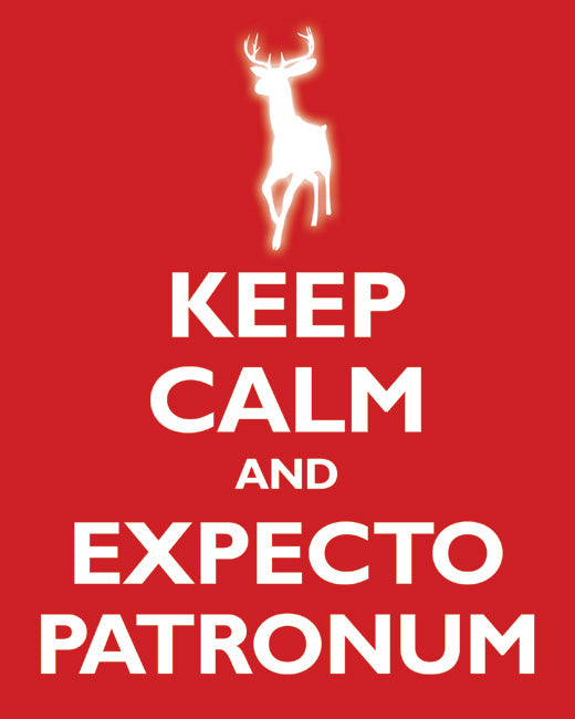 Keep Calm and Expecto Patronum, premium art print (classic red)