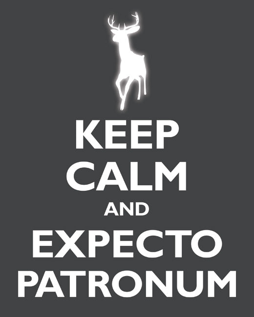 Keep Calm and Expecto Patronum, premium art print (dark gray)