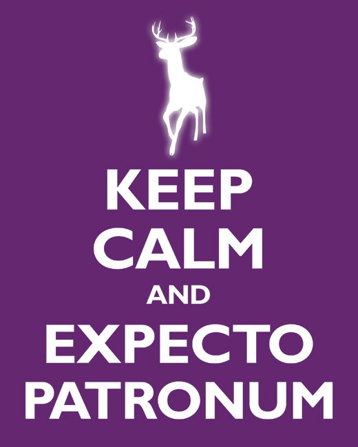 Keep Calm and Expecto Patronum, premium art print (plum)