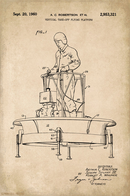 Flying Platform Patent Art Poster