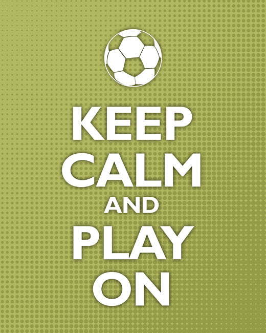 Keep Calm and Play On, premium art print (avacado halftone)