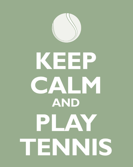 Keep Calm and Play Tennis, premium art print (pale green)