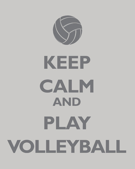 Keep Calm and Play Volleyball, premium art print (light gray)